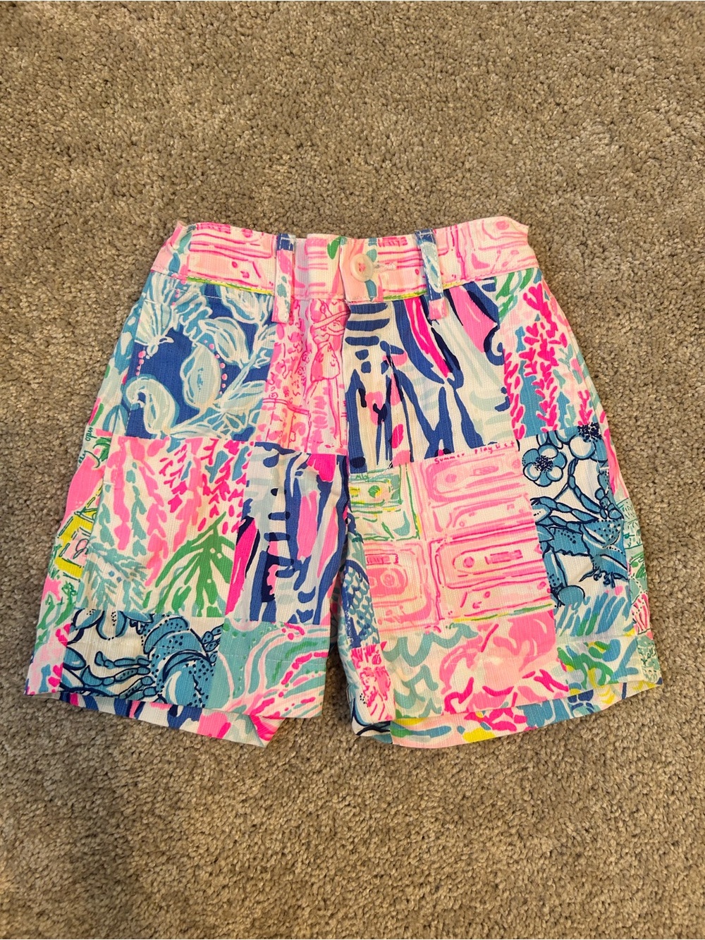 Lilly Pulitzer Boy Beaumont Shorts in the rare "Pop Up Summer Remix Patch" print